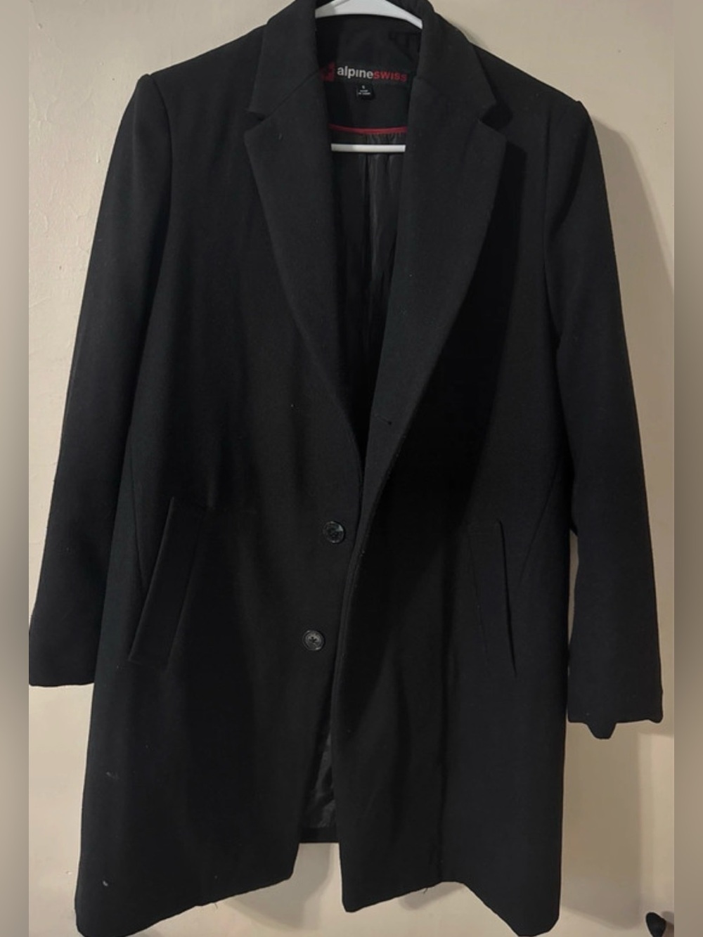 Alpine Swiss Men’s Black Coat | Size S